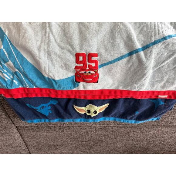 2 EUC/NWOT Disney embroidered Bath/Beach Towels Cars Baby Yoda - Picture 1 of 3